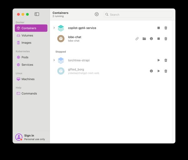 OrbStack User Interface