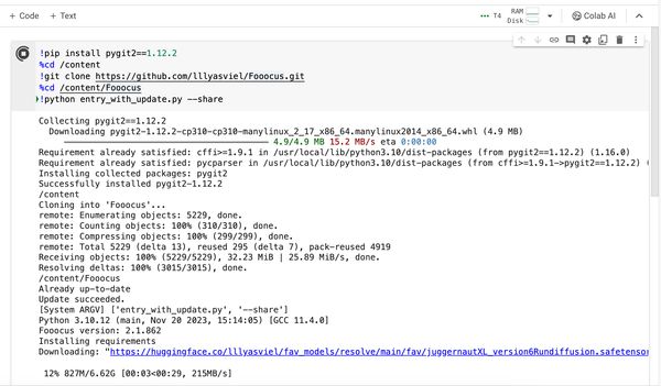 Execute code block in colab
