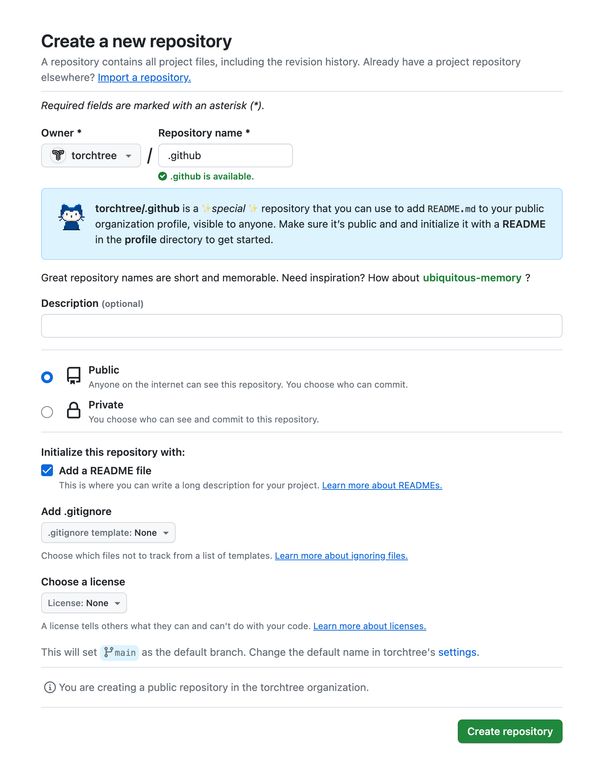 Create a .github repository